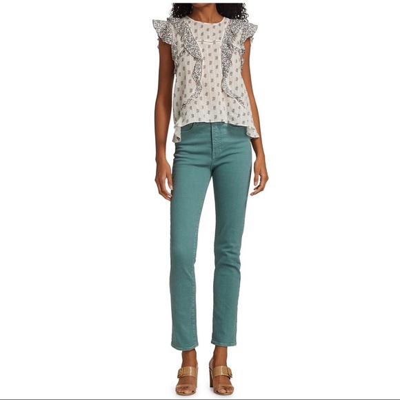 Saks Fifth Avenue Green Straight leg Jeans 29 - Picture 1 of 15